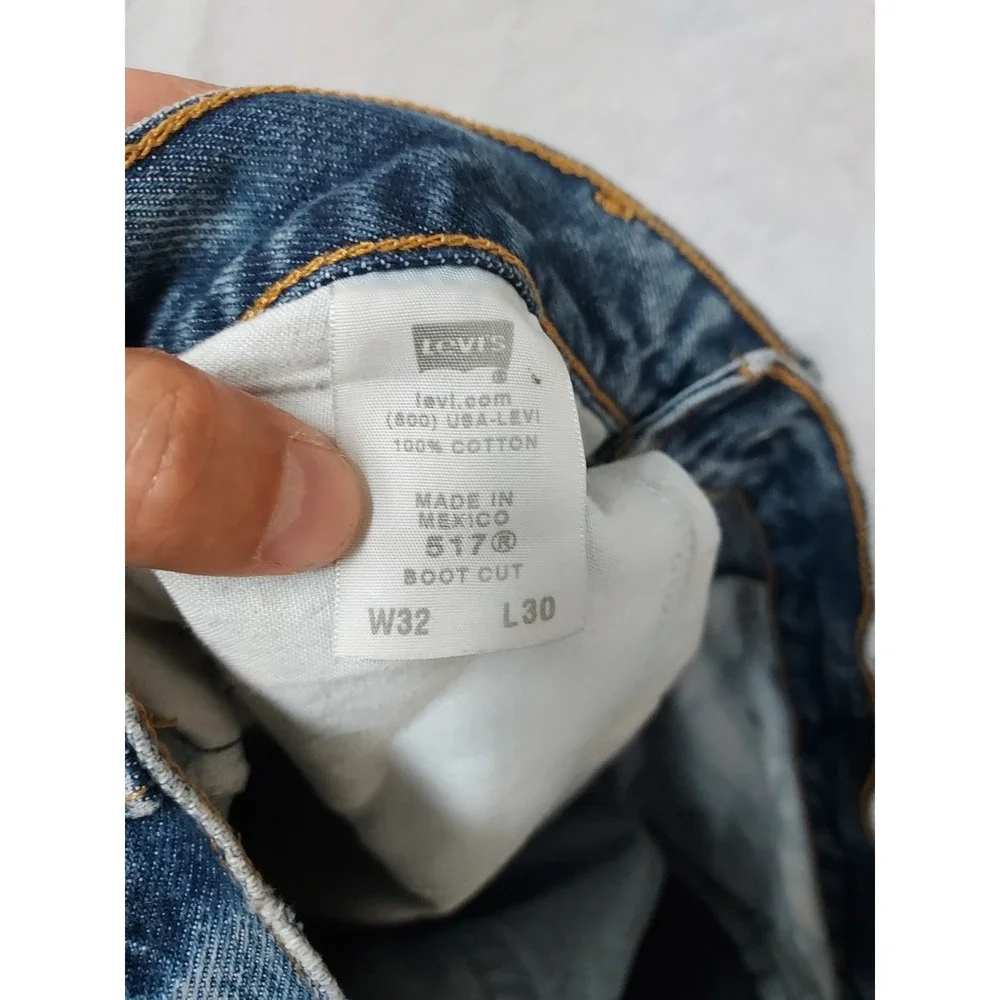 Vintage Levis 517 Jeans Mens 32x30 Grunge Thrashed Blue Bootcut Cowboy Blue 2007